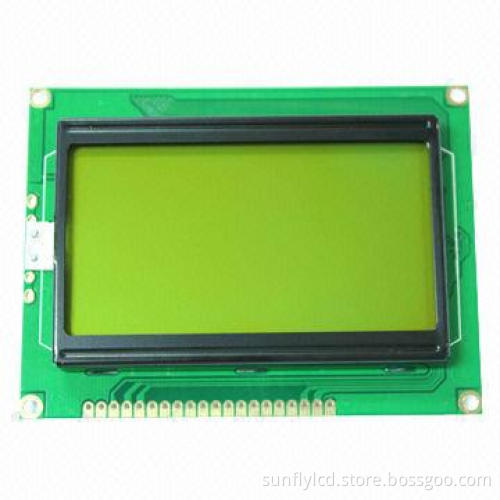128 x 64 Dots STN LCD Module with Yellow-green LED Backlight, Sized 64.5 x 54 x 7.5mm
